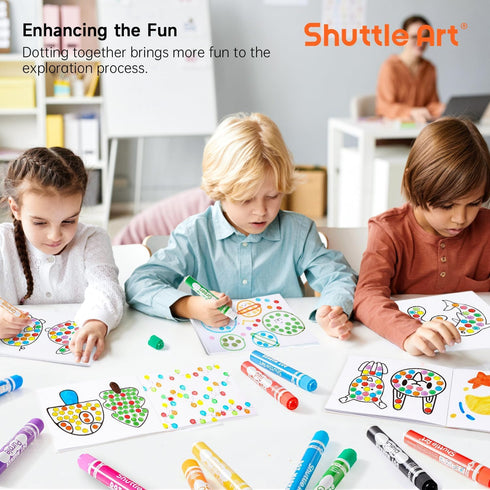 36 135 5 Shuttle Art Dot Markers, Colors Washable with Activity Sheets, Activity Books, Fun Art Supplies for Kids