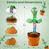 Dancing Cactus Interactive Toy, Talking Cactus with LED Lights, 60 Unique Songs for Kids, Rechargeable USB Cord Included