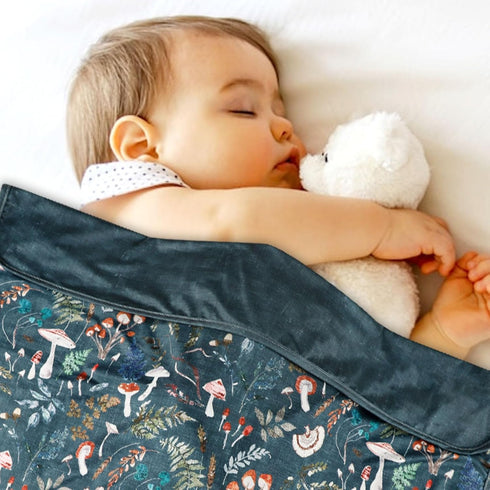 Baby Swaddle Blanket, Jersey Knitted Receiving Blanket for Boys and Girls, Soft Double Layer Mushroom