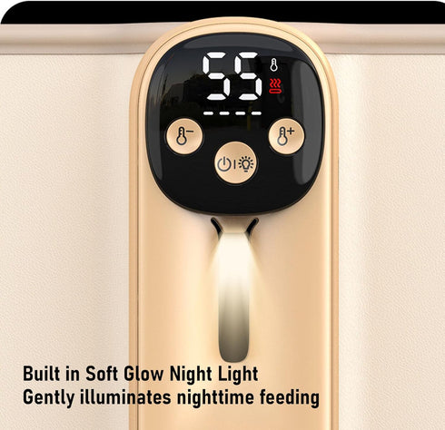 NOENNULL Portable Bottle Warmer for Travel, Fast Heating Milk Warmer with Night Light Memory Function LED Display, Milk