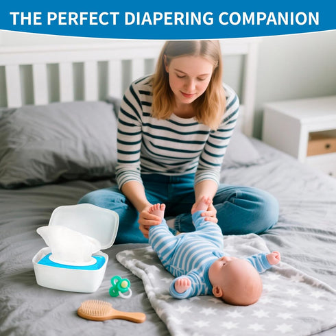 Eiszhjk Wipes Dispenser Compatible with Cottonelle Flushable, Refillable Wet Wipes Container, Wipe Holder Keeps Wet
