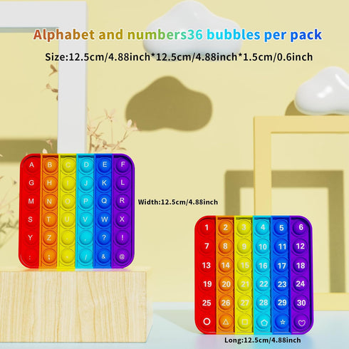 2Pack Toys,26 1-30,Popper (2) Pop Fidget Toys,ABC Learning and Educational Letters and Numbers Games Bulk and Party