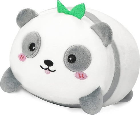 AIXINI 15.7” Cute Panda Plush Pillow, Bamboo Stuffed Animal, Soft Kawaii Toy Gifts for Kids