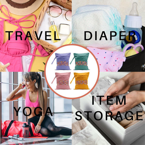 VBCVBGFH 4 Pack Gifts for New Mom, Mama New Mom Gifts Cute Wet Bag Waterproof Reusable Wet Dry Bag for Swimsuit Clothes