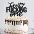 Twenty One Black Glitter Cake Toppers for 21st Birthday Party Decorations Supplies