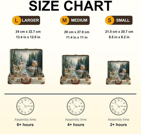 290 13.4 12.9in Suitcase Scenery-Nordic Forest Wooden Christmas Puzzles Adults, Pieces Wood Puzzle with Unique Animal