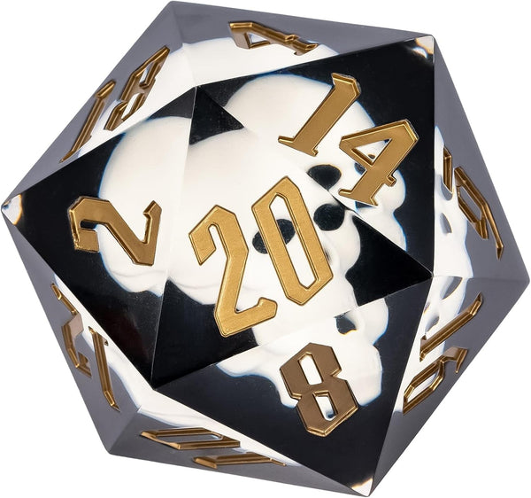Cusdie Large D20 Dice 55mm with Sharp Edges, D&D 20 Sided Dice,