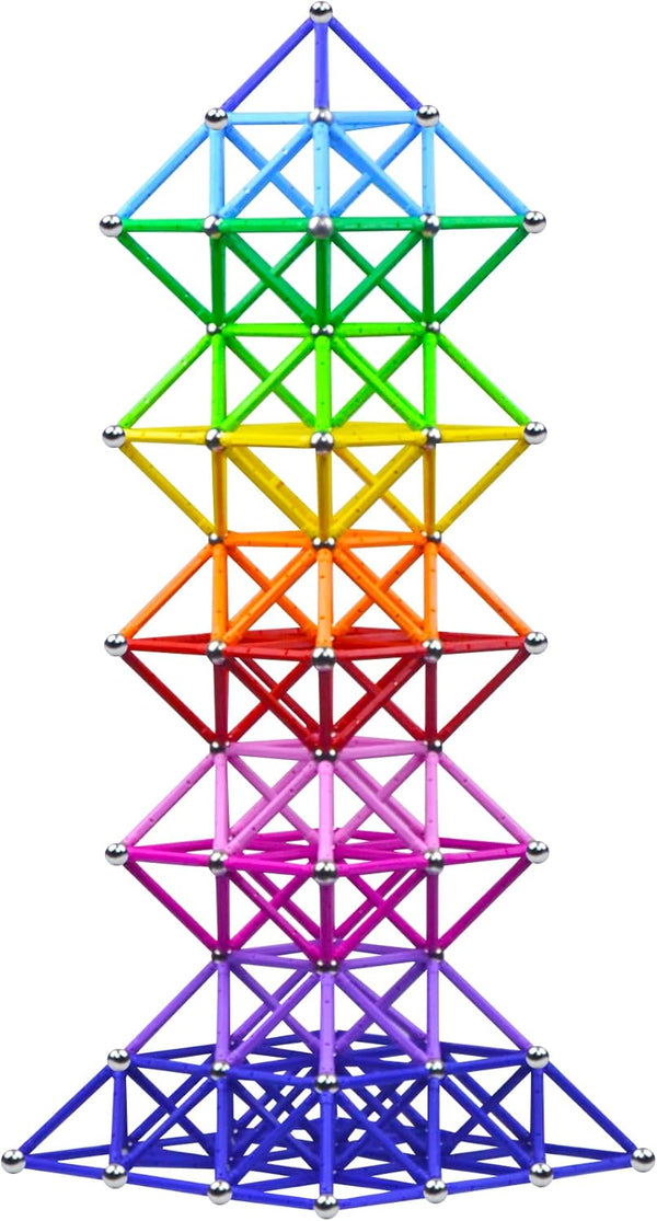Veatree 160pcs Magnetic Building Blocks Toys, 2.3" Magnetic Sticks and Non-Magnetic Balls, 3D STEM Toys with Bag