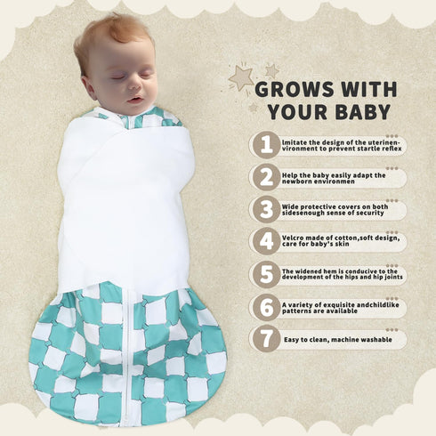 Swaddle,3-Way Blanket,100% 6-12 GUNTAIL Newborn Sleep Sack Baby Adjustable Wearable Rayon Cotton Swaddling Sleeping