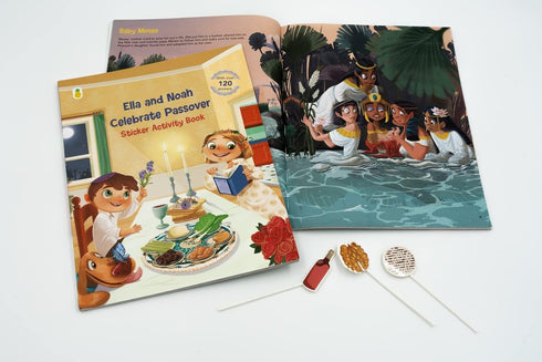 Ella and Noah Celebrate Passover: Sticker Activity Book with 120+ Stickers, Coloring, Matching, Counting, Mazes
