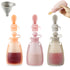 PandaEar 3 Pack Reusable Silicone Baby Food Pouches with Spoon Feeder-5.5oz Leak-Proof