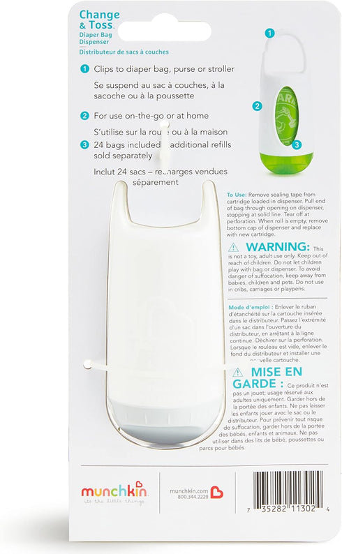 Hammer 24 (Pack 2) Munchkin Arm and Diaper Bag Dispenser and Diaper Disposal Bags