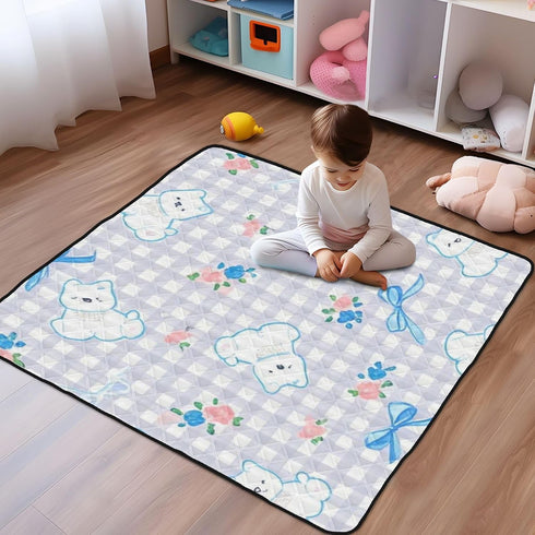 EtherSpher 50'' 50''gimnasio Cartoon Cute White Dog Plaid Large Non-Slip Baby Care Play mat for Floor Non-Toxic