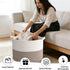 65L Large Woven Cotton Rope Blanket Basket with Handles, Laundry Hamper Storage Bin for Pillows, Clothes, Bedroom