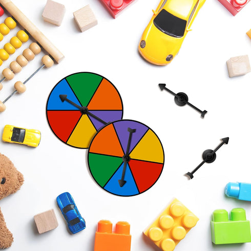 Sotiff Game Spinner Rainbow Color Board, Erasable Game Spinner with Plastic Rotating Arrows for Classroom Supplies