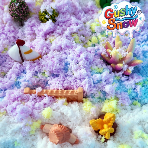 GushySnow Latex Sensory bin Filler Ideas Bulk for Preschool Classroom Fake Snow Play Sand Toy for Arctic Diorama