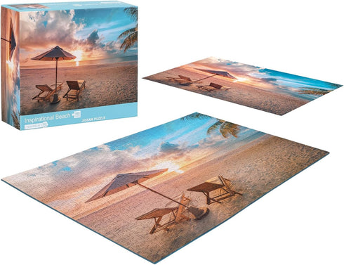 1000 Piece Jigsaw Puzzle, Hawaii Puzzles for Kids Adults, Beautiful Beach Scenes of Sunrise and Sunset