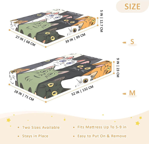 Bseiialft 52 28 Colorful Cats Crib Sheets for Boys Girls Soft and Breathable Cotton Baby Sheets for Standard Crib