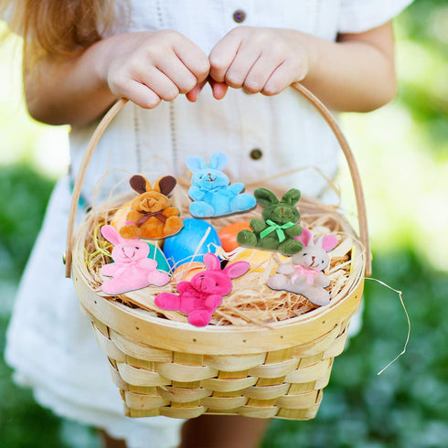 Elcoho 18 Pack Easter Plush Bunnies, Stuffed Bunny Toys for Easter Baskets, Plush Bunny Animals