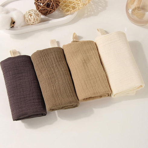 jiahesuw 4pieces 4 Baby Wipe Towel Washcloths Layers Handkerchief Infant Bibs Burp Cloths Face Towel Nursing Towel Baby