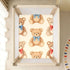 CZXW 52" 28" Cute Bears with Bows Crib Sheets Fitted x Natural Cotton Soft & Breathable for Baby Crib Mattress