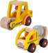 Wooden Push Car Toys for Infants 12-18 Months, 2 Pcs Baby Vehicle Toys (Cement Truck + Road Roller) for 1-2 Year Olds