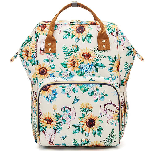 LIMHOO Floral Diaper Bag Backpack, Waterproof Baby Care Bag, Women Travel Baby Nappy