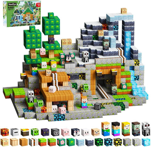 Voxifyx 150PCS Magnetic Building Blocks Set Toys, Kids Classroom Magnet Blocks Toy for