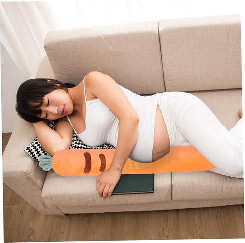 Comfortable Carrot-Shaped Pillow for Lumbar Support - Ideal for Pregnant Women