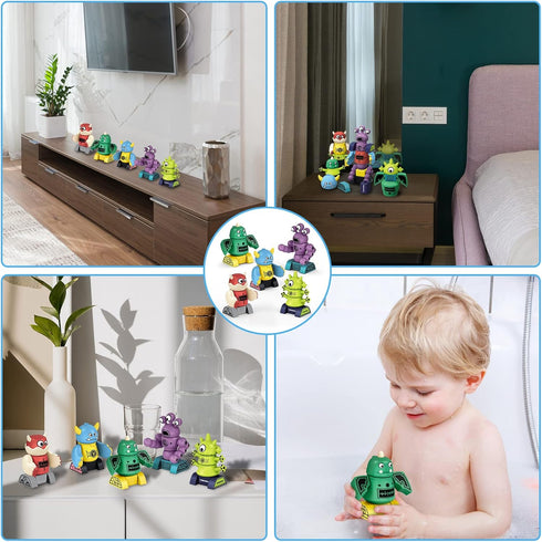 Gifts2U 35 Set Playset 3-6 Magnetic Robots for Kids, PCS Magnetic Blocks with Storage Box, Stacking Robots Toy STEM