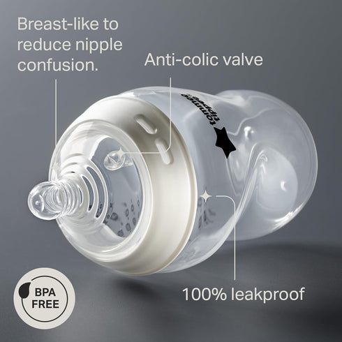Tommee Set, 5oz 9oz 0-6 Tippee Natural Start Ready for Baby Bottle & Self-Sterilizing Baby Bottles, Slow & Medium Flow