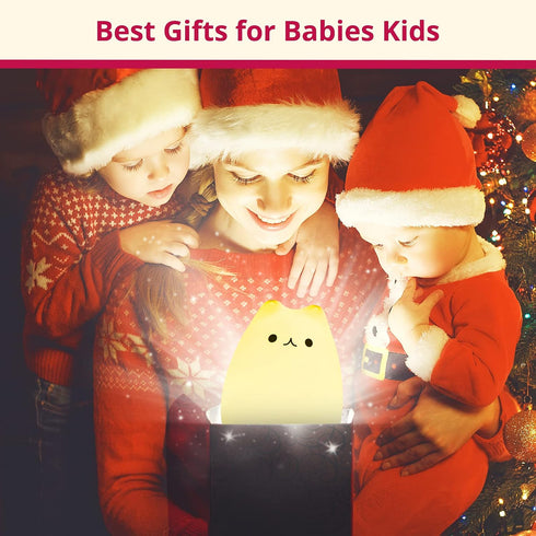 GoLine Cat Lamp - Gifts for 3-5 Year Old Girls, Kids Night Light for Bedroom, Kawaii Kitty Nursery Lamp