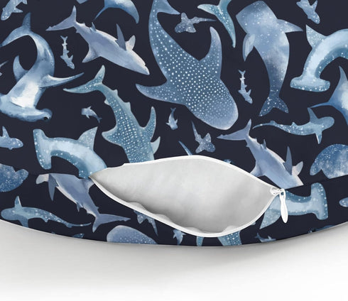 Blue Sharks Baby Nursing Pillow Covers for Boy Girl Sea Ocean Animal Nursing Pillow Slipcovers for Breastfeeding