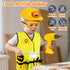 HUUIDY Set, 4+ Construction Worker Costume for Kids, Toddler Dress Up Clothes with Kids Tool Construction Vest & Hat