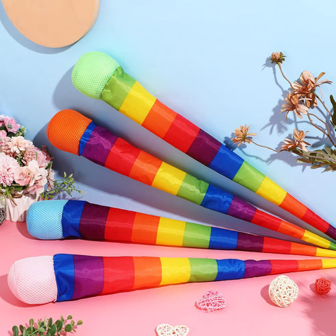 8 26 Inch Leyndo Pcs Throw and Catch Balls with Rainbow Tail, Fun Colorful Sports Comet Balls Playground Toys