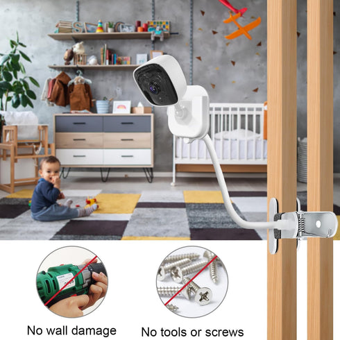 BFYTN 2 Pack C100/C101/C110/C111 Baby Monitor Mount for Tapo Indoor Security Camera Flexible Long Gooseneck Arm, Baby