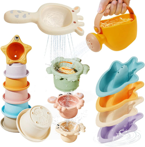 Baby Bath Toys for Kids Ages 1-3, 16PCS Mold Free Bath Toys