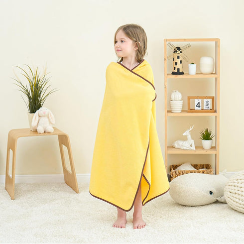 50x30 Inches Style Quarters Yellow Bee Hooded Towel for Kids Soft Cotton, Embroidered, Absorbent Baby Bath Towel Quick
