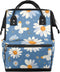 Hsnar Daisy Flower Butterfly Waterproof Diaper Bag Backpack Large Capacity Baby Bag with