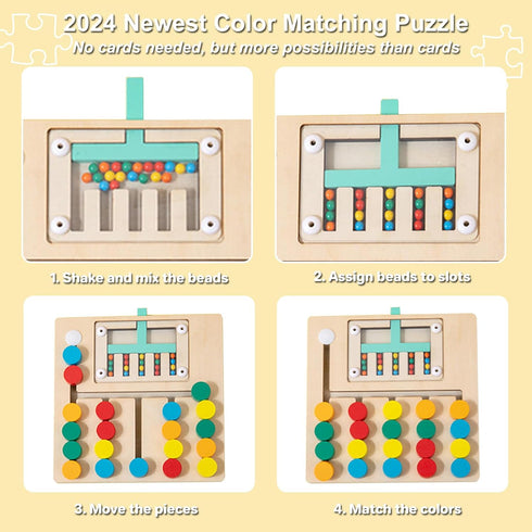 Montessori Toys for 3+ Year Old, Wooden Color Matching Puzzle Toy, Educational Learning Toys for Kids