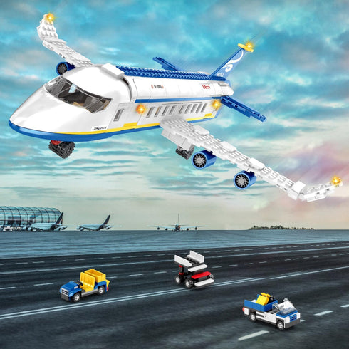 510 Set, 6 IN1 6-12+ WINGIFT Pcs City Passenger Airplane Building Plane Building Blocks Toys, STEM Aircraft Bricks