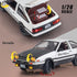 1/24 Diecast Cars Initial D Toyota Trueno AE86 Car Model, Sports Car Toys for Kids and Adults, Pull Back Vehicles