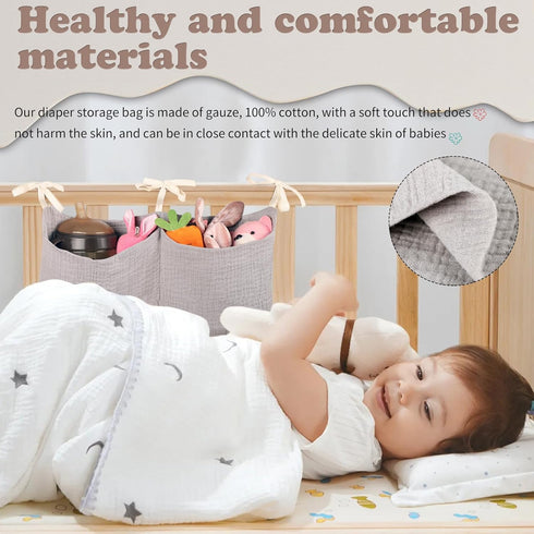 zonBroth Dormitory Bed-Bunk Organizing Bag Nappy-bags Organizer Bedside Hanging Bags Milk Bottle Bib-Storage Bag Crib