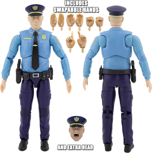 6.5 Inch Figures Toy Company Ultimate Police Officer Figure with Deluxe Articulation