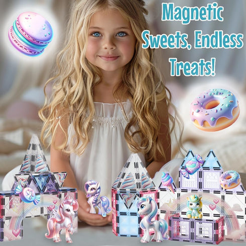 Unicorn Toys for Girls Age 4-6, Magnetic Tiles Frozen Toys, Building Blocks for Ages 3-8