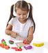 35PCS FUN LITTLE TOYS Wooden Play Food for Kids Kitchen, Pretend Cutting Food Toys with Wooden Tray, Dishes and Knife