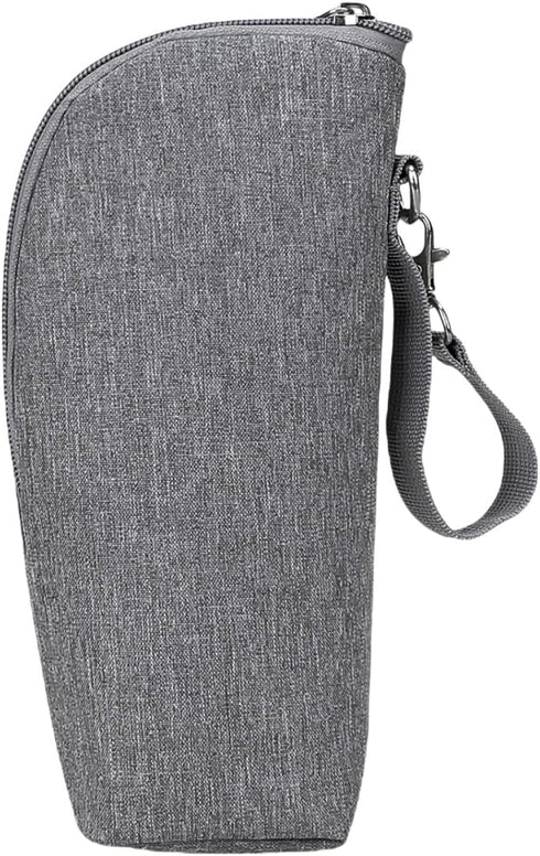 VOSAREA Insulated Bottle Bag Thermal Nursing Bottle Pouch Leak-proof Grey Portable Breast