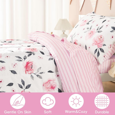 4 Set, Sets PHF Piece Toddler Bedding Ultra Soft Toddler Comforter Include Comforter, Fitted Sheet, Flat Top Sheet