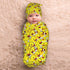 Nanyizly Set 0-6m Yellow Rubber Cute Duck Newborns Beanie Swaddle Blanket Baby Receiving Blankets for Infant Boy Girl