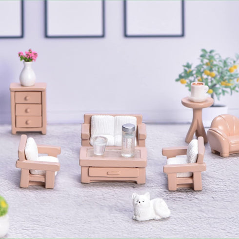 23 Pieces Dollhouse Mini Furniture Decoration Set, DIY Accessories for Baby Children Girls
